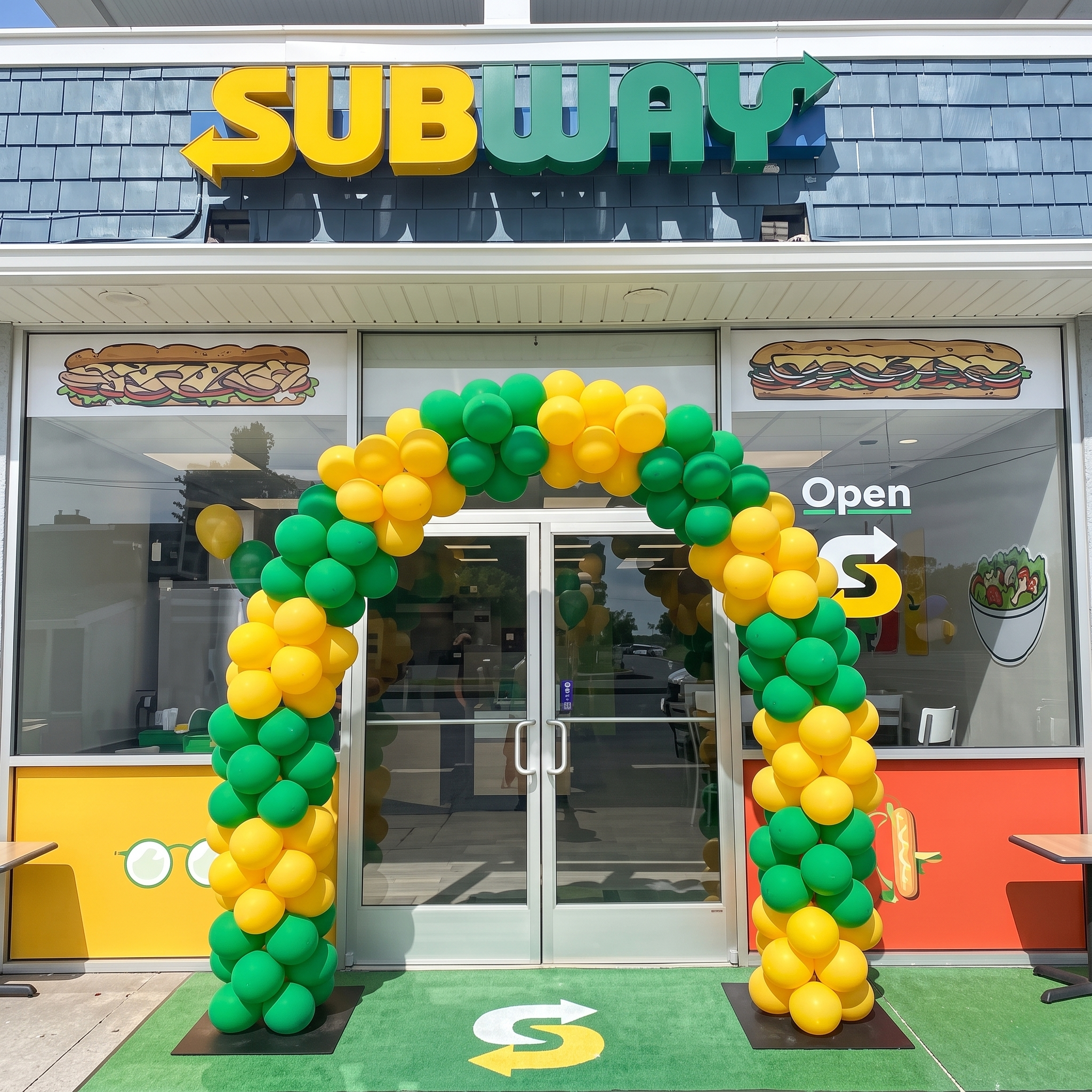 Brand colour balloon arch